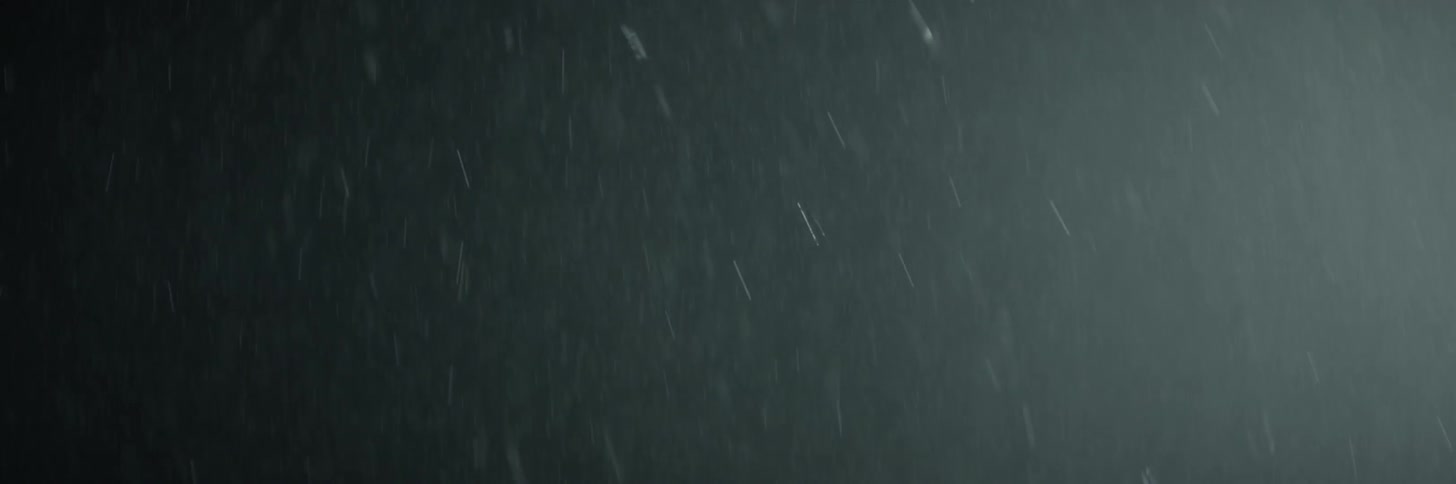 Raindrops are falling at night