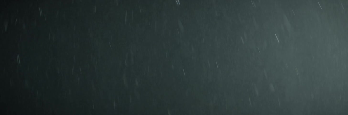 The snow is falling fast at night