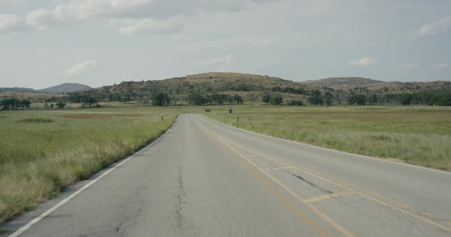 Traveling view of a highway in the country