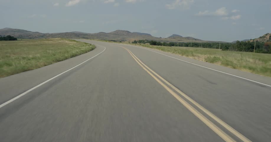 Traveling view of a highway in the country
