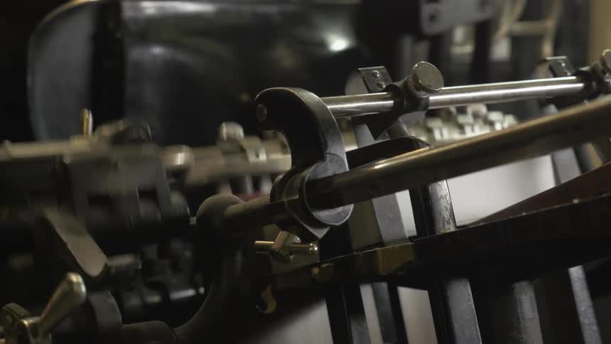 A machine moving and working