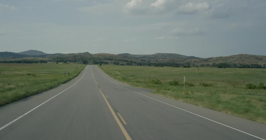 Traveling view of a highway in the country