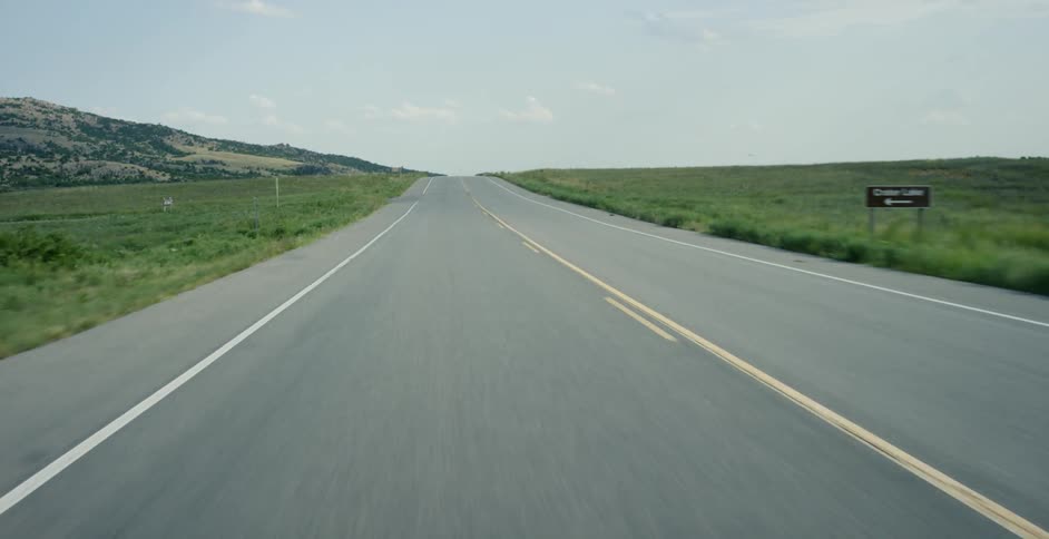 Traveling view of a highway in the country