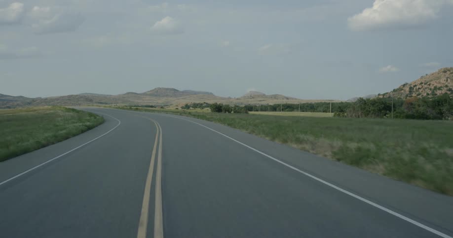 Traveling view of a highway in the country