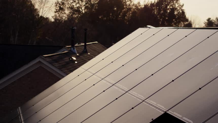 Solar panels on a roof