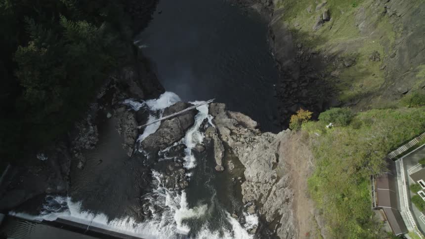 Waterfall spillway cliff plunge reveal