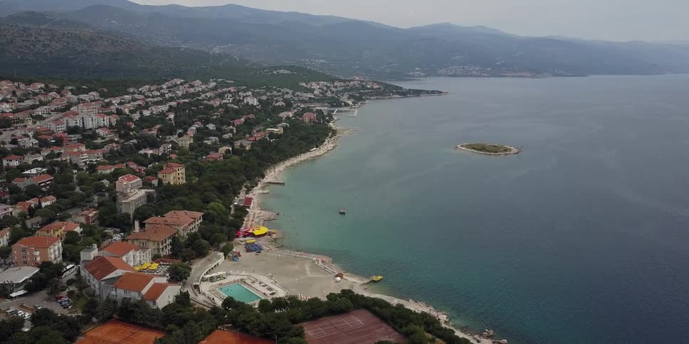 Aerial view of a house covered coast
