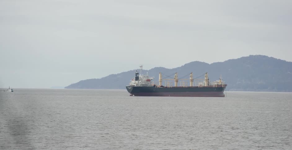 Ship floating on the ocean