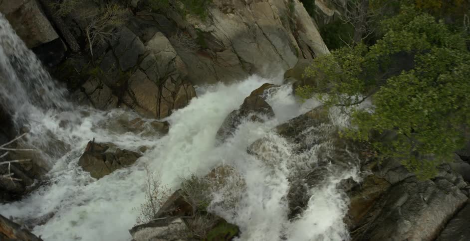 The stream empties out into a large waterfall