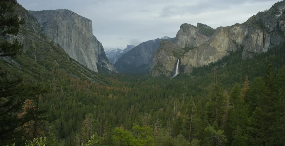 Water flows down the side of a mountain