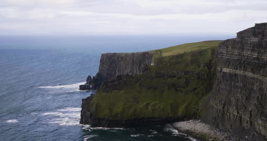 Cliff overlooking a large body of flowing water