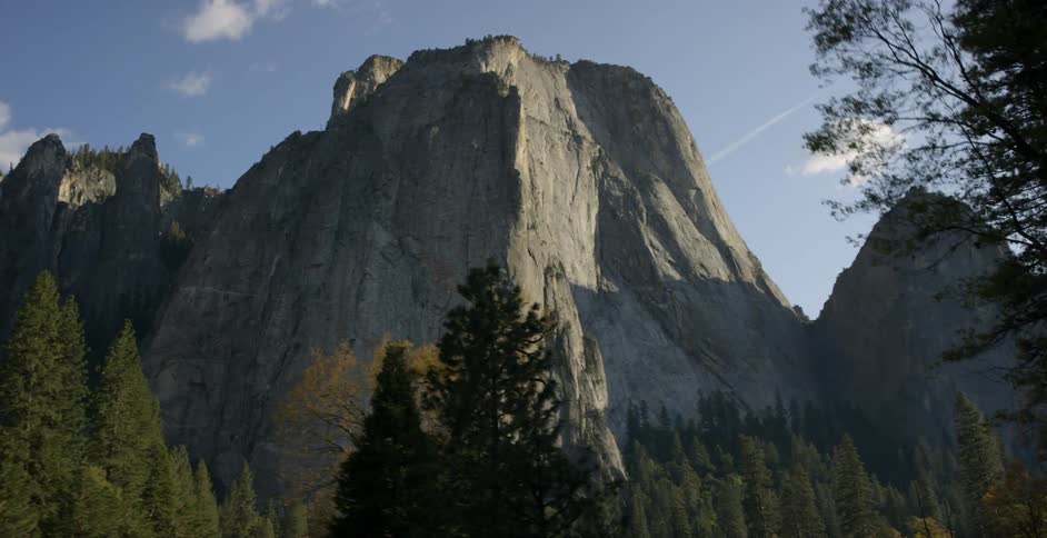 View of a tall cliff and trees