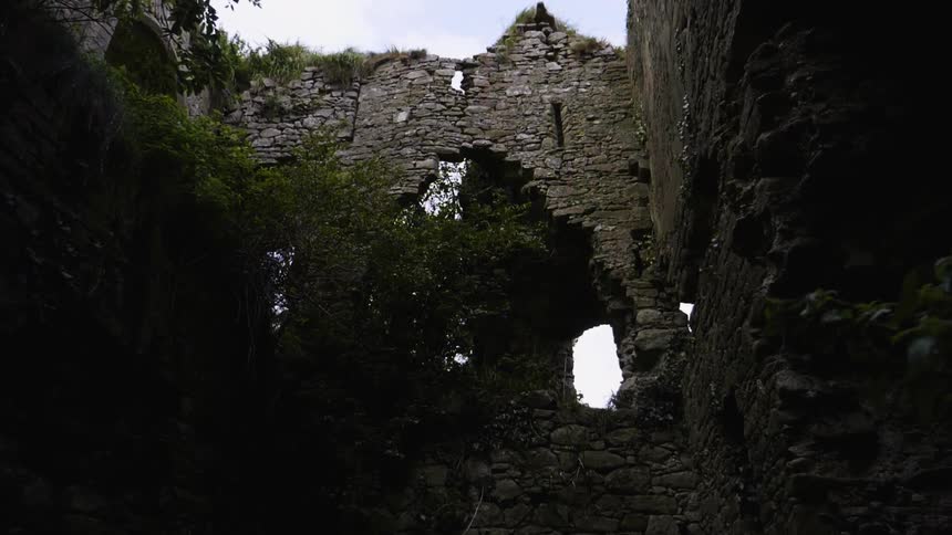 Stony archway with trees in front of it