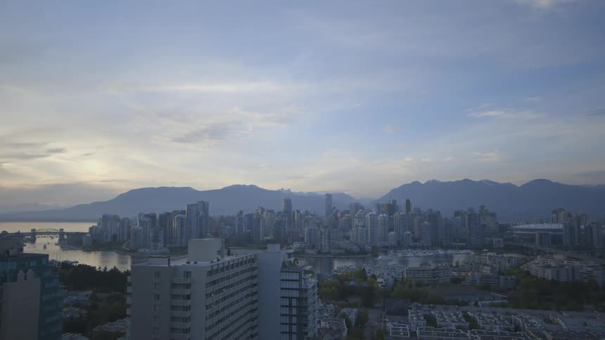 Buildings stand tall in a city