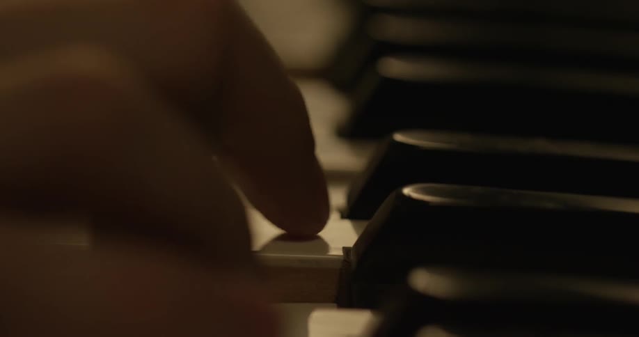 A person plays piano