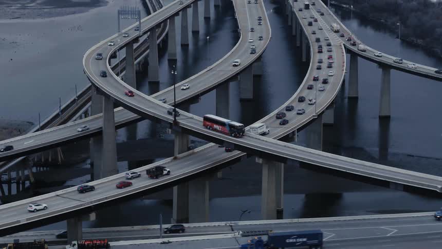 Traffic flows on a complex freeway system near a big city