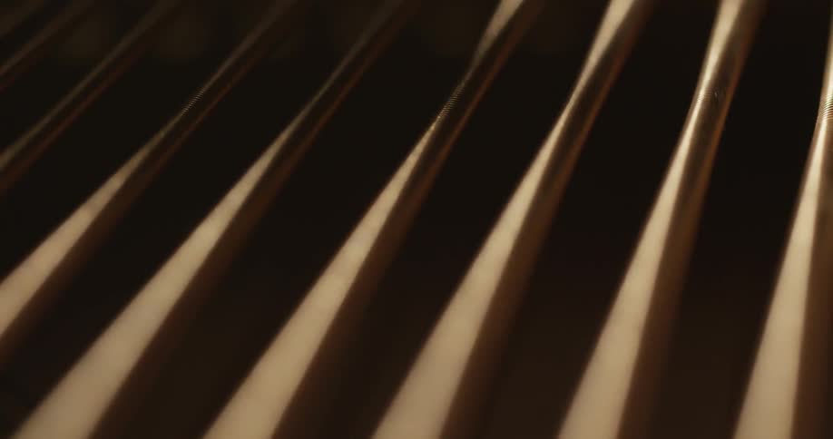Several vibrating wooden beams