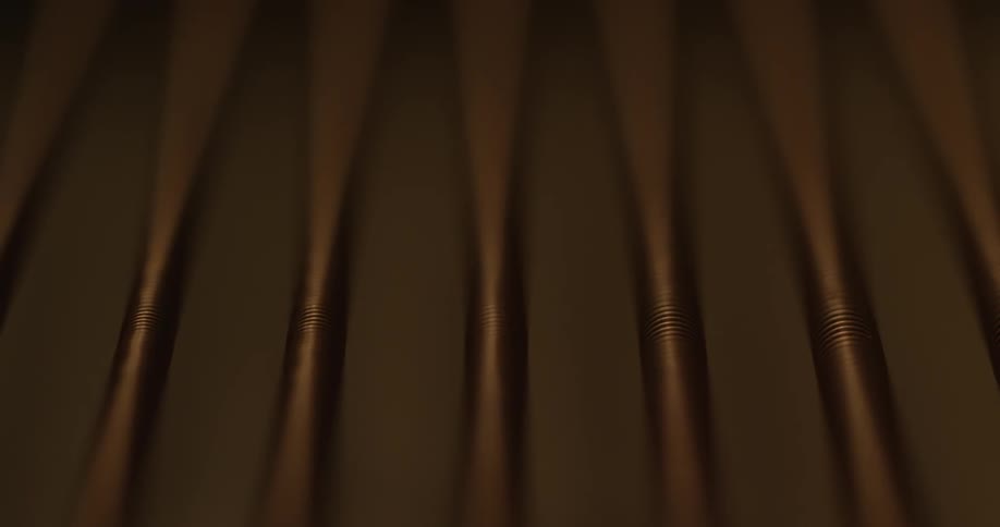 A row of cords are vibrating and shaking