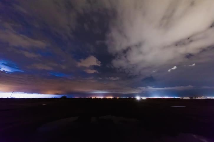 Lightning is flashing over the horizon