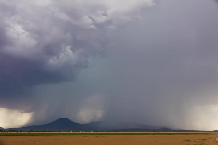 Large storm clouds fill the sky