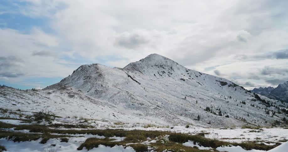 View of mountainous snowy landscape
