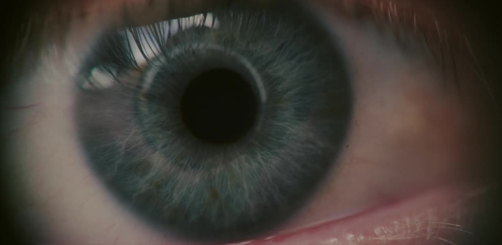 Close up of a person's blue eye