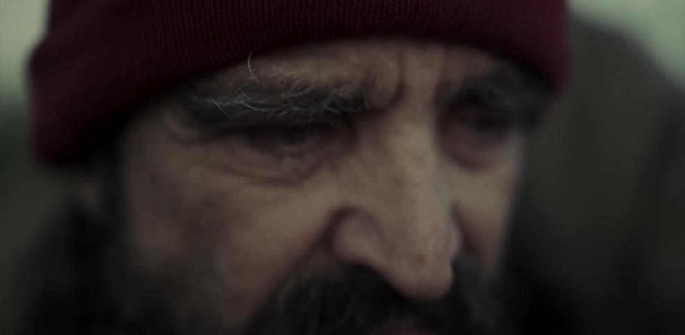 Close up of a sad man's face