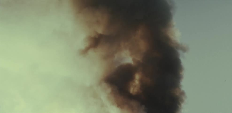A column of smoke rising into the sky