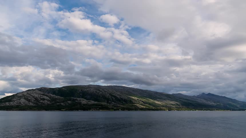 Hyperlapse of approaching a rocky island
