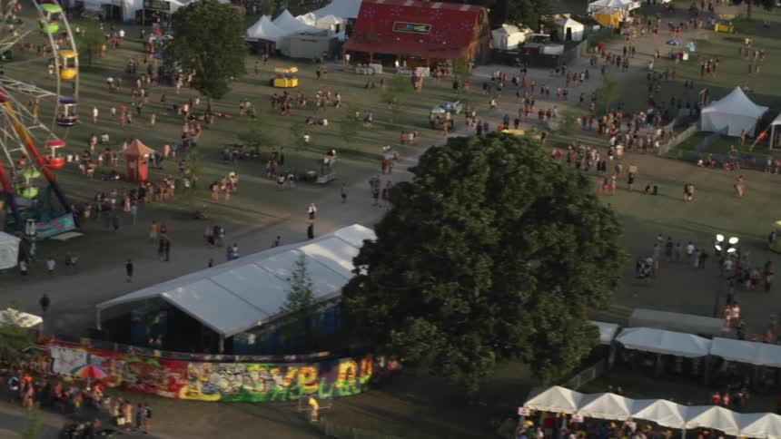 An overhead shot of a fair
