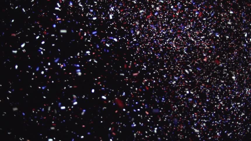 Rid,white, and blue confetti