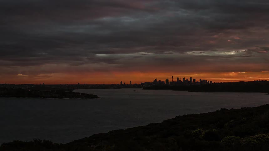 Time lapse of lake as the sun sets
