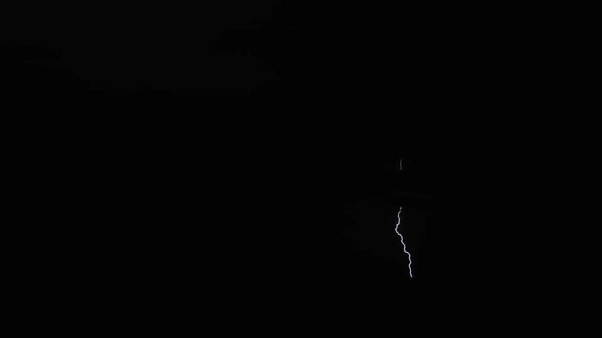 Lightning striking on plains at night