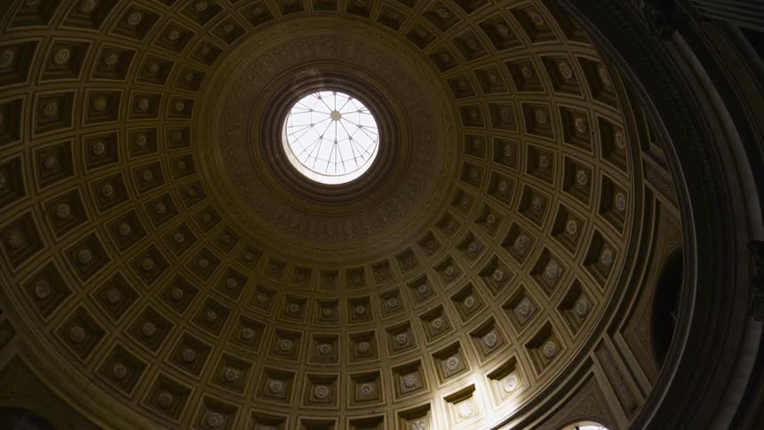 Light comes through the top of a dome