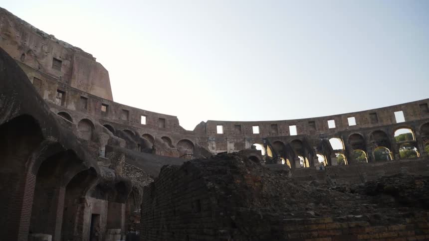 The interior of the colosseum in rome