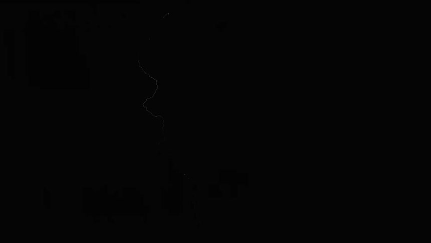 Lightning flashes in the dark night sky