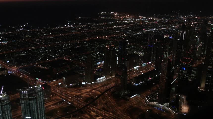 The city has heavy traffic at night
