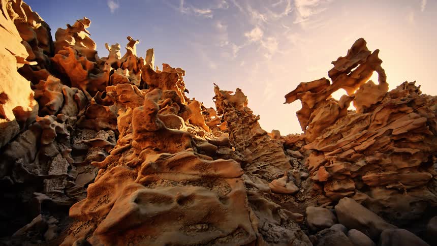 Rock formations on a sunny day