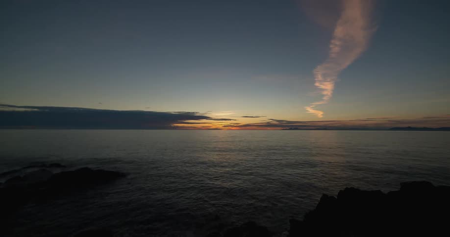 Midnight sun sets and rises in the Arctic summer