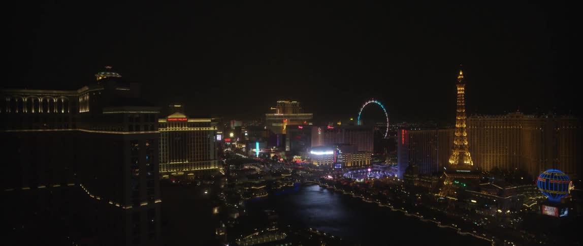 City skyline on a dark night
