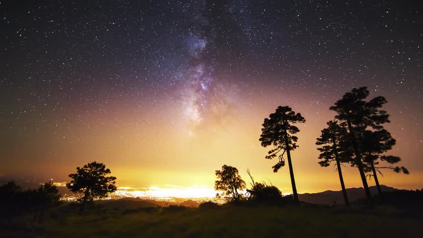The stars are moving along the horizon