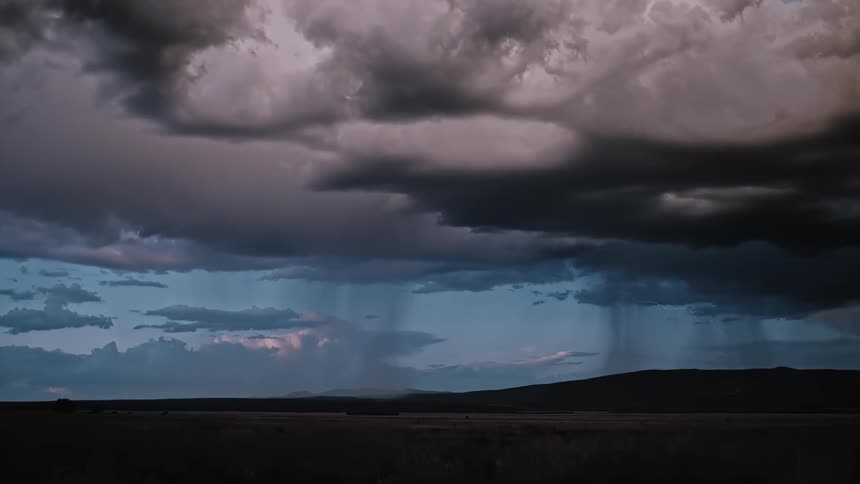 Lightning striking a hill on the plains