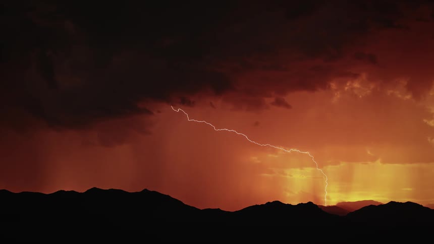 The dawn sky is full of rain and storm clouds