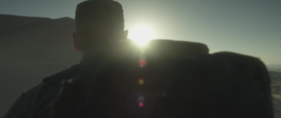 A person hiking in the desert