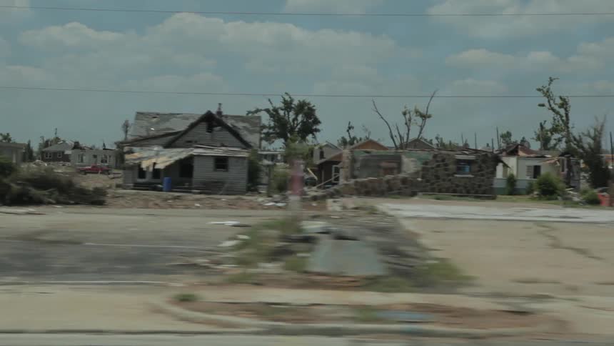 View of houses that seem to be destroyed