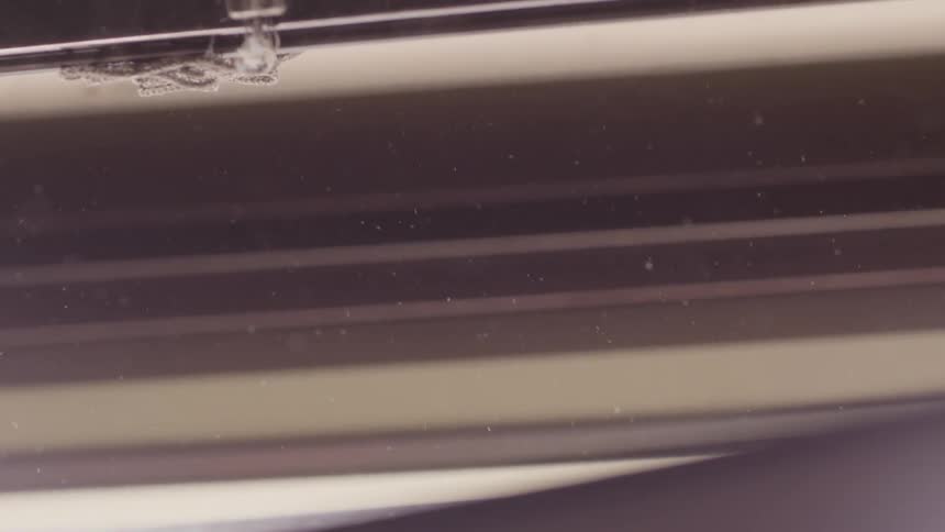 The dust falls through the air