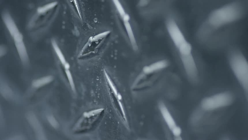 Diamond plating is seen up close