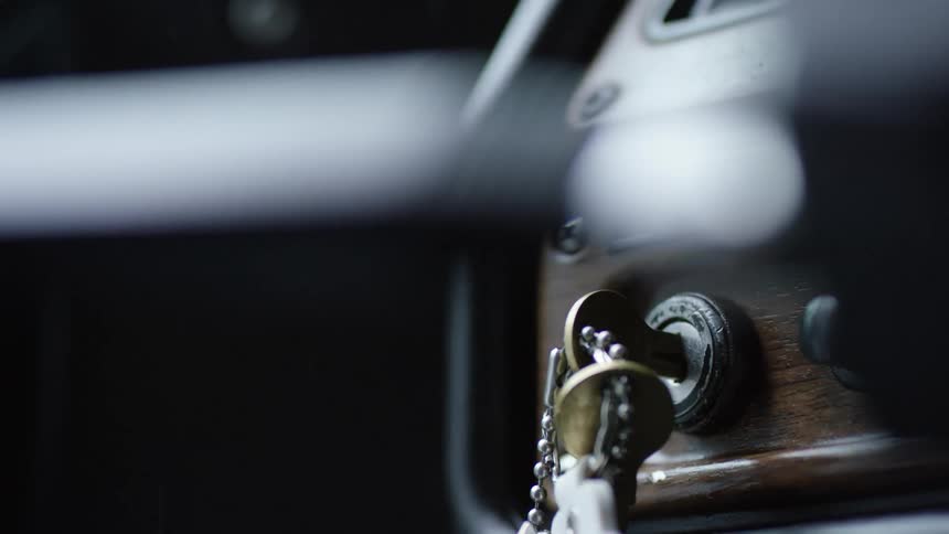 Close up of a key inside of an ignition
