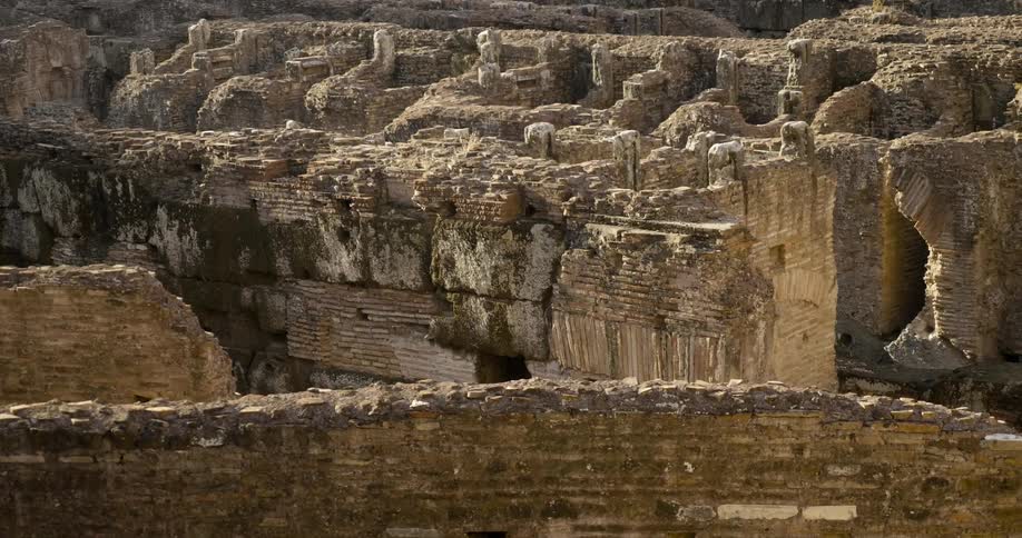 Stone ruins are shown on a sunny day