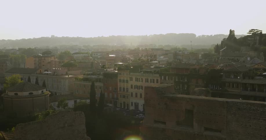 A city with buildings packed tightly together